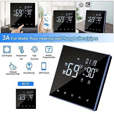 home smart thermostat programmable wifi wireless room sensor digital app control  picclick