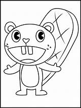 Tree Happy Friends Toothy Draw Coloring Drawing Pages Sheets Printable Step Kids Choose Board Cartoon Color Learn sketch template