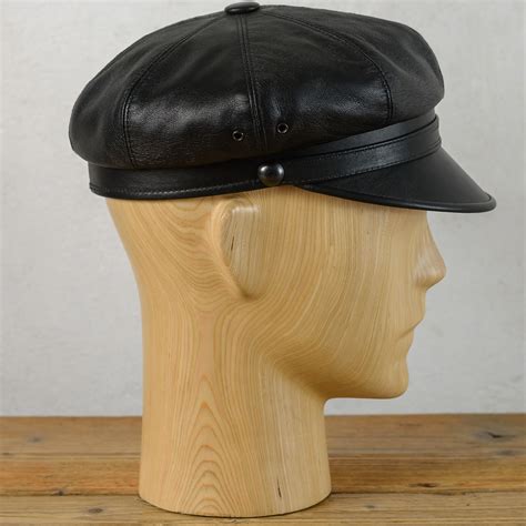 A Vintage Harely Style Motorcycle Hat Made Of Pure Natural Leather
