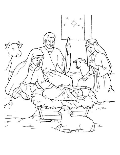 nativity coloring page shepherds nativity coloring page printable