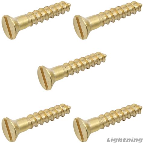 0 X 1 4 Solid Brass Flat Head Slotted Wood Screw Qty 100