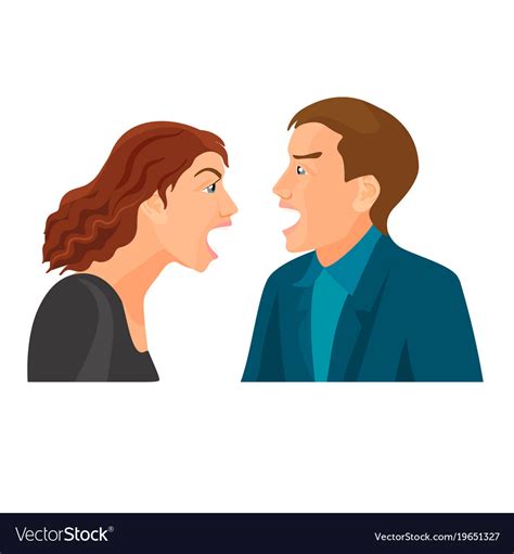 husband and wife have fight and scream at each vector image