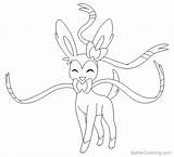 Sylveon Coloring Pages Printable Color Print Kids sketch template