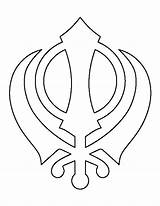 Khanda Sikhism Patternuniverse sketch template