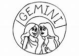 Coloring Zodiac Pages Gemini Sign Kids Signs Bestcoloringpagesforkids sketch template