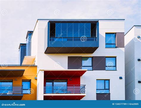 contemporary luxury apartment flat building architecture stock image image  window family