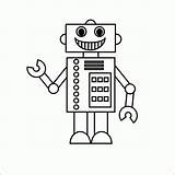 Robot Coloring Pages Lego Library Clipart Simple Drawing Kids sketch template