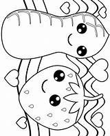 Coloring Pages Kawaii Cute Food Peanut Faces Butter Jelly Fruit Sushi Fruits Chuck Print Cheese Strawberry Printable Kids Apple Printables sketch template