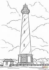 Lighthouse Coloring Cape Hatteras Carolina North Pages Lighthouses Color Clipart Printable Template Print House Drawing Colouring Drawings Disegno Cod Large sketch template