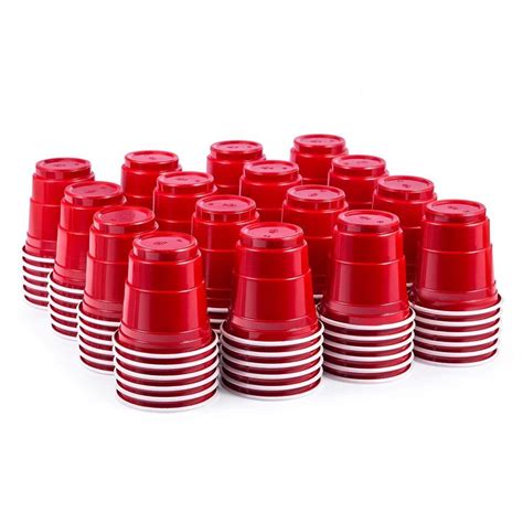 100ct 2oz Shot Glasses Disposable Cute Red Mini Plastic Cups Small