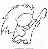 Guitarist Rock Outlined Blanchette sketch template