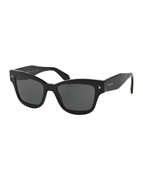 lyst prada gradient square plastic sunglasses in black