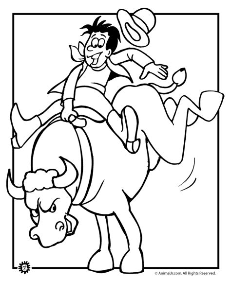 rodeo cowboy coloring page woo jr kids activities childrens