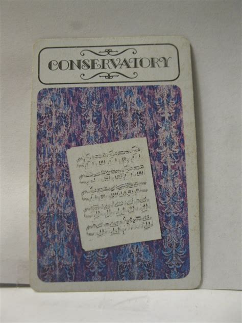 1979 clue board game piece conservatory location card