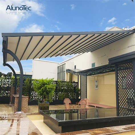 china direct factory retractable awning aluminum pergola turkey opening roof  front porch