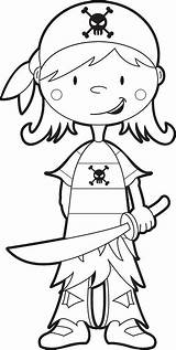 Pirate Girl Template Colour Coloring Pages Pirates Colouring Preschool Boy sketch template