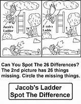 Jacob Ladder Difference Find School Bible Sunday Kids Activities Printable Crafts Story Lessons Church Esau Jacobs Spot Lesson Answer Resources sketch template