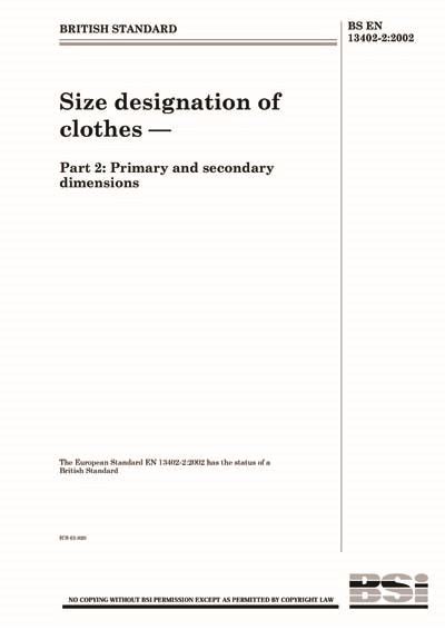 bs en   size designation  clothes primary  secondary dimensions british