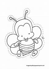 Recortar Abeja Preescolar Actividades Plantillas Cuento Insectos Pajarito Abejita Imágenes Cerdito sketch template