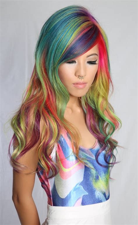pony hair sand art rainbow hair color popsugar beauty photo