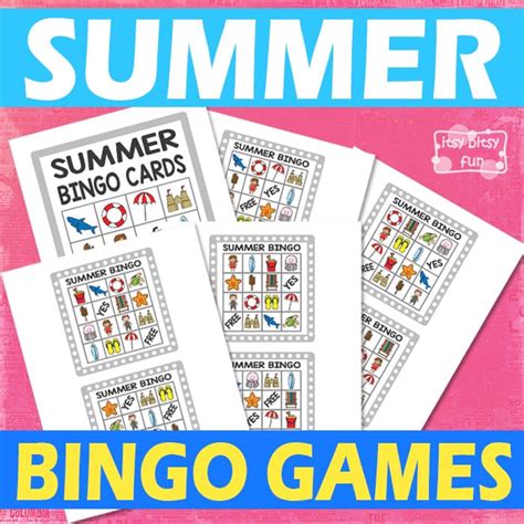 summer bingo game   printables summer bingo printable game