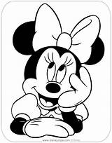 Minnie Mouse Coloring Pages Looking Disneyclips Pdf Misc sketch template