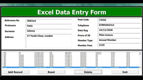 sample  data entry spreadsheets template excel data entry form