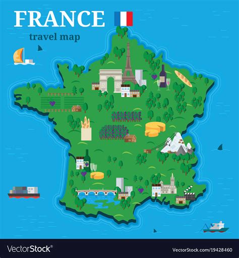 tourist map  france map vector