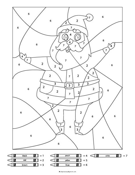 christmas color  number coloring pages  kristianfvbates