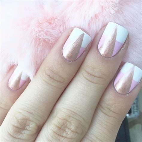 pink  white nail white nails nails short nails