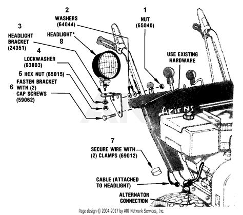 ariens  headlight kit alternate parts diagram  headlight assembly
