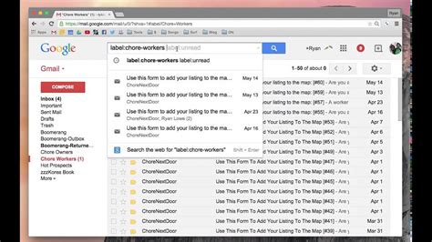 unread emails  gmail reverasite