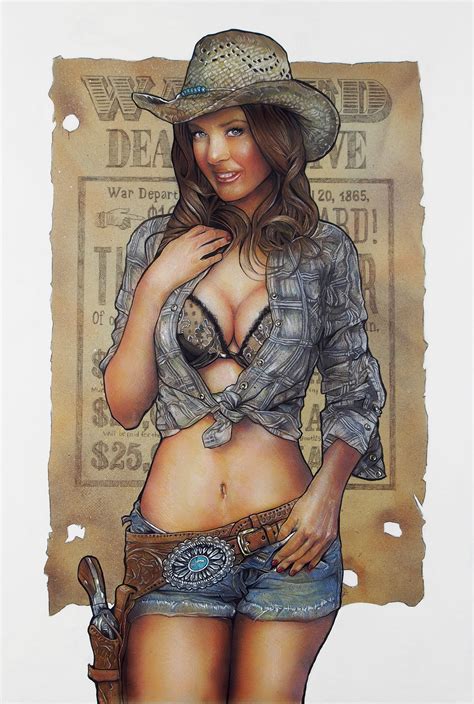 Cowgirl Pinup Traditional Mixed Media By Benke33 On Deviantart