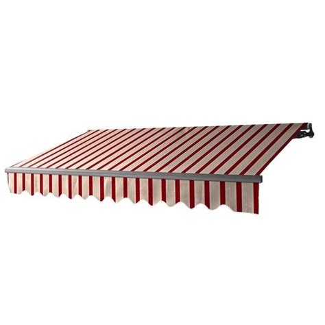 aleko black frame  motorized retractable home patio canopy awning multi red overstock