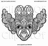 Lanka Sri Devil Mask Traditional Lal Perera sketch template