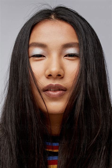 beauty beautiful young asian woman makeup portrait  studio  stocksy contributor