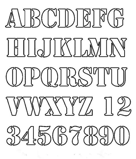 printable alphabet stencils  templates printable