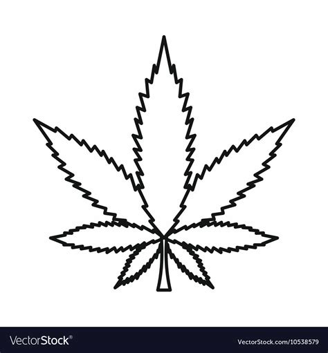 cannabis marijuana leaf icon outline style vector image