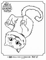 Coloring Cat Cheshire Alice Looking Glass Through Printable Click sketch template
