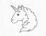 Unicorn Coloring Pages Emoji Unicorns Easy Getcolorings Print Getdrawings sketch template