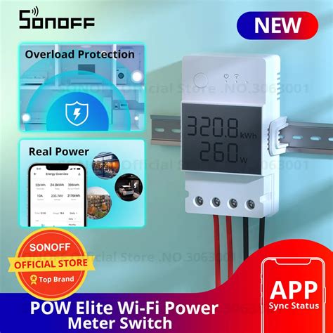 sonoff pow elite smart power meter switch   wifi smart home switch lcd screen worksjpg