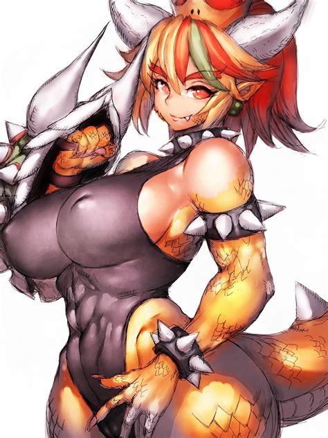 rule 34 1girls abs big breasts bowsette bowsette tanned ver