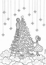 Coloring Christmas Printable Pages Adults Bookmarks Children Everythingetsy Dawn Nicole sketch template