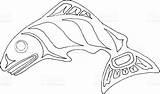 Salmon Northwest Drawing Pacific Native Indian Line Coast Haida American Artwork Inuit Choose Board Aboriginal Istockphoto sketch template