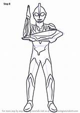 Ultraman Ribut Step Drawing Draw Drawingtutorials101 Tutorials sketch template