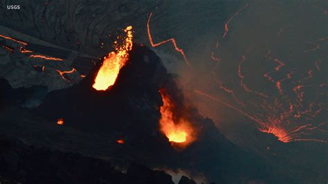 video kilauea eruption update lava lake rising