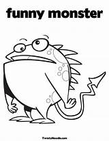 Coloring Funny Monster Speak Think Before Pages Faces Am Smelly Big Worksheet Nanny Twistynoodle Creature Tail Arrow Sheet Monsters Built sketch template