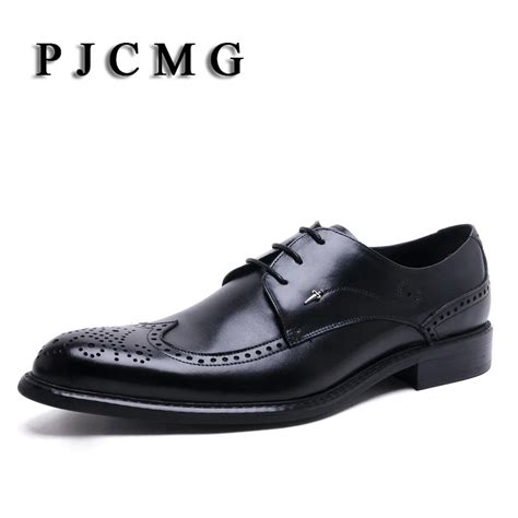 Pjcmg New Classical Men Dress Flat Luxury Business Lace Up Oxfords