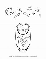 Coloring Cute Sleeping Owl Pages Stars Sleepy sketch template