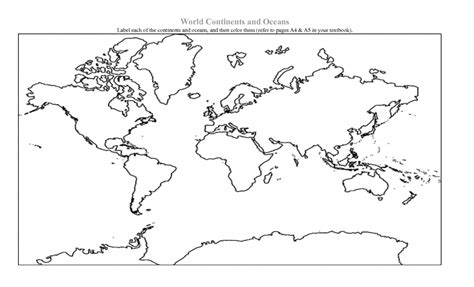 printable map  oceans  continents  printable maps